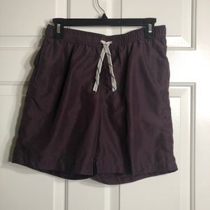 ASOS Men's Solid Board Shorts Elastic Waist Lined Swim Trunks Size S Purple